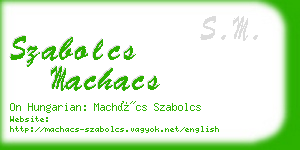 szabolcs machacs business card